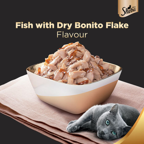 Sheba Rich Adult Fish with Dry Bonito Flavour Wet Cat Food