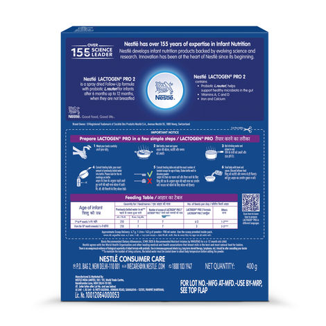 Nestle Lactogen Pro 2 Powder | Follow-Up Formula With Probiotic | After 6 Months Up To 12 Months