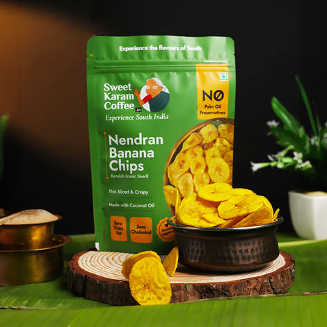 Sweet Karam Coffee Kerala Nendran Banana Chips - Pure Coconut Oil, No Preservatives