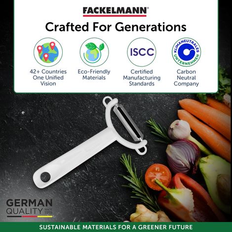 Fackelmann Arcadalina Stainless Steel Vegetable Y-Peeler | White | Ergonomic Plastic Handle