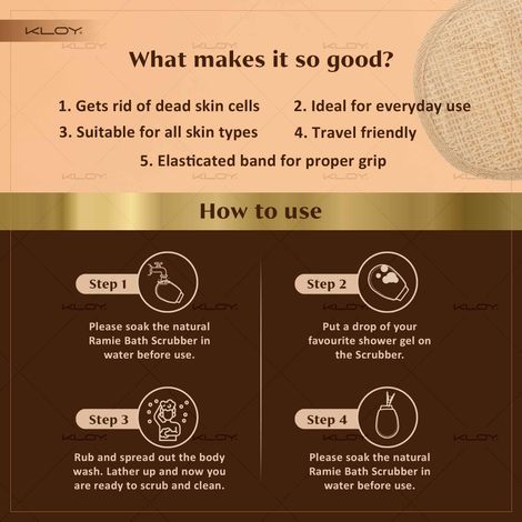 Kloy Natural Ramie Bath Scrubber