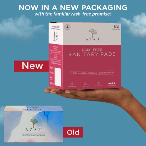 Azah Rash-Free Sanitary Pads (Box of 40 Pads : All - without Disposable bags ) | XL | 40 pcs
