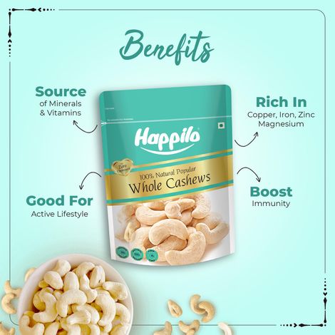 Happilo 100% Natural Whole Popular Cashews