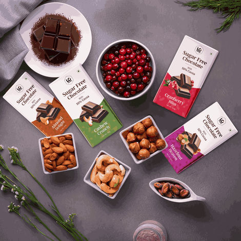 Lo Foods Dark Chocolate Bar Almond Delight Premium Sugar Free Chocolate Rich Healthy Chocolates