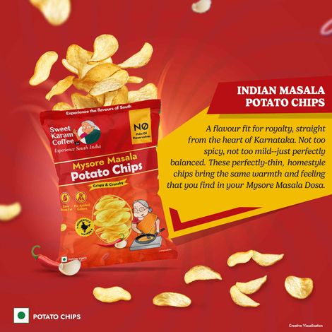 Sweet Karam Coffee - No Palm Oil Potato Chips - Mysore Masala