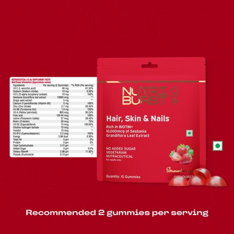 Nutriburst Biotin Gummies To Support Hair, Skin & Nail Growth