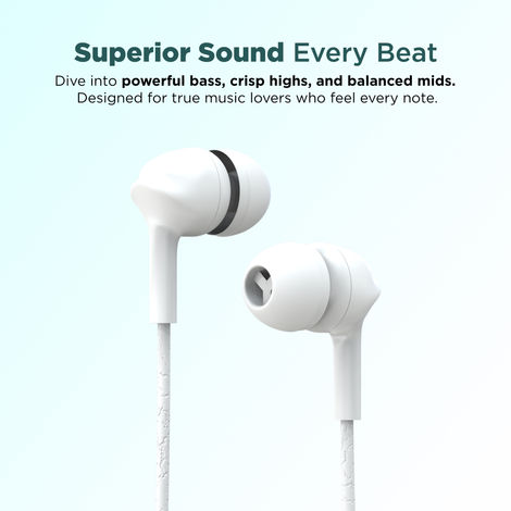 Aroma HF508 - 3.5mm Jack Clear Hi-Fi Sound, Deep Bass Wired Earphone | White
