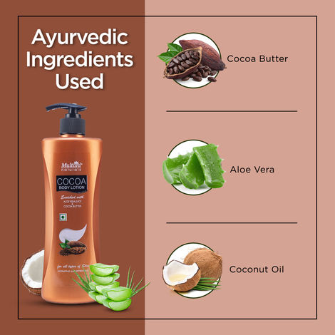 Multani Naturals Cocoa Body Lotion | Non Sticky Lightweight Formula | Moisture & Protect