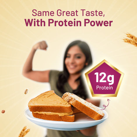 Protein Chef Double Protein Bread (No Maida, Multigrain Brown Bread) - Made with MP Sharbati Wheat