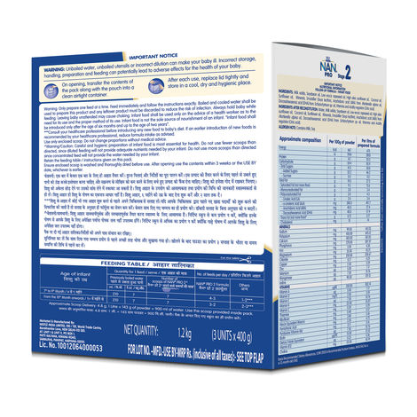 Nestle Nan Pro 2 Follow-Up Formula Baby Powder, Vitamin, DHA & ARA | 6-12 Months