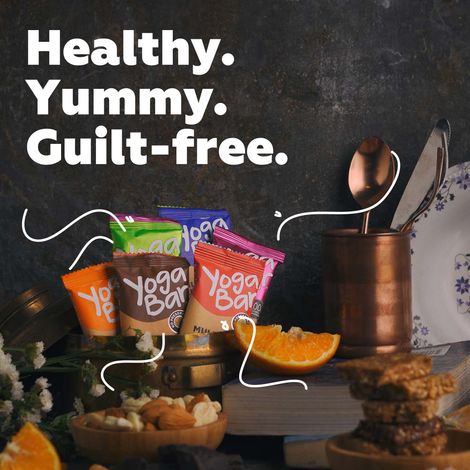 Yogabar Multigrain Energy Bar (Pack of 6) with Fruits, Nuts, Oats and Millets