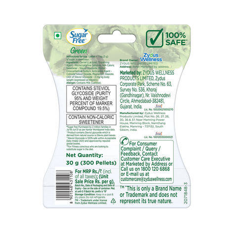 Sugarfree Green 100% Natural Made From Stevia