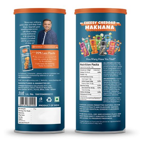 Farmley Cheesy Cheddar Makhana Roasted In Olive Oil