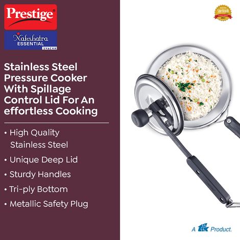 Prestige Nakshatra Essential Svachh Stainless Steel Pressure Cooker 5.0 L