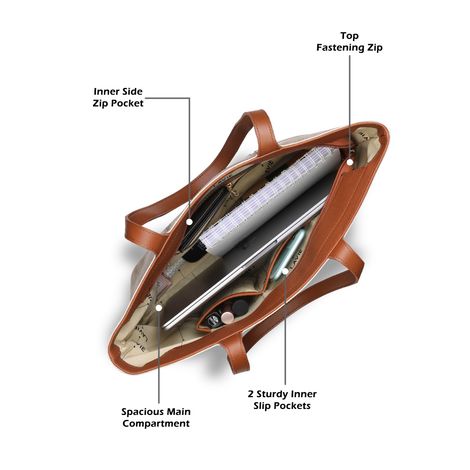 Lavie Women's Mono LL Meghan Large Tote Handbag | Taupe