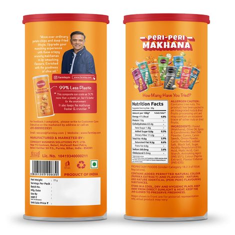 Farmley Peri Peri Makhana Roasted In Olive Oil