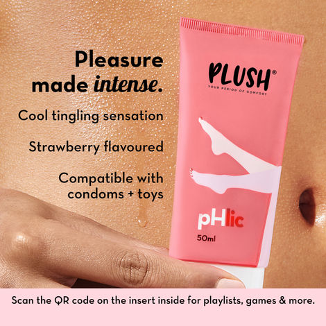 Plush Phlic Strawberry Lubricant For Men & Women Water Based Lube & Aloe Infused