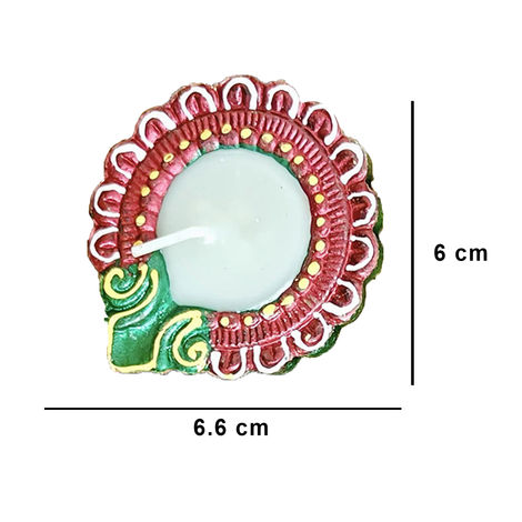 Designer Clay Wax Diya | Traditional | Diya-Festive | Pack Of 12 | Mangal Bhawan