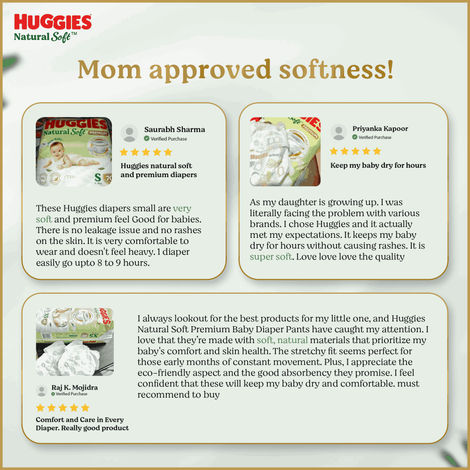 Huggies Natural Soft Premium Baby Diapers | Pant Style | XL | 42 pcs