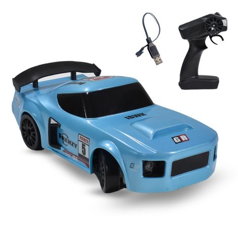 RC Drift Car with 4 extra wheels, 20kmph & Boost Mode (Flare - Underground Blue)