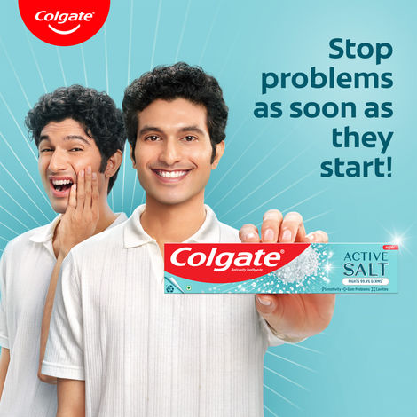 Colgate Active Salt Toothpaste, Germ Fighting Toothpaste for Healthy Gums and Teeth (Saver Pack)