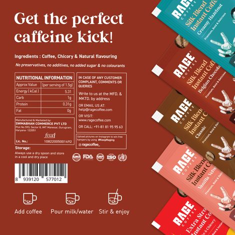 Rage Coffee Assorted Blend Sachets - Pack Of 20