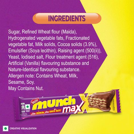 Nestle Munch Max Chocolate Coated Crunchy Wafer Bar Value Pack