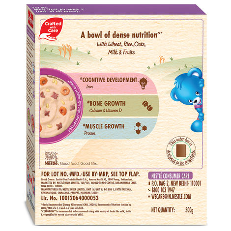 Nestle Ceregrow Multigrain Milk & Fruits Cereal | With Iron, Protein, Calcium, and 19 Nutrients