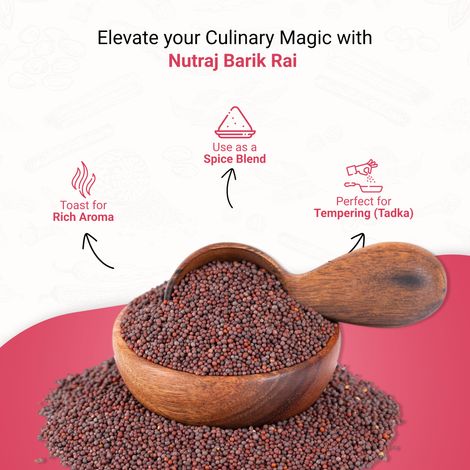 Nutraj Classic Barik Rai (Fine Black Mustard Seeds) - Pouch