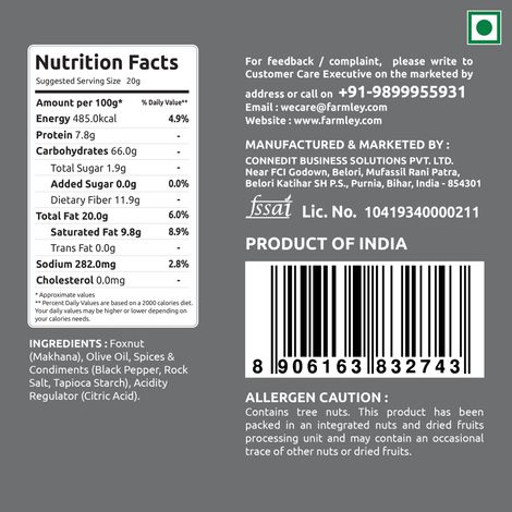 Farmley Black Pepper Roasted Makhana- Fit For Fasting