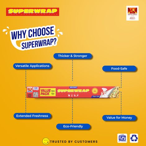 Hindalco Super Wrapp Aluminium Foil | 20 g + 10 g | Pack Of 3