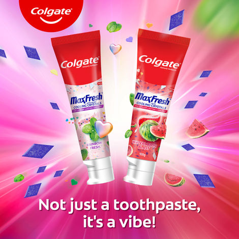 Colgate MaxFresh Watermelon Blast Gel Toothpaste with Cooling Crystals, Ultrafreeze Technology