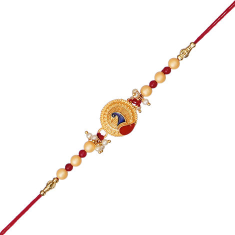 Peacock Designer Rakhi & Roli Chawal Pack (eCraftIndia)