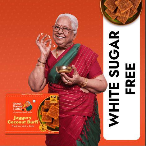 Sweet Karam Coffee Jaggery Coconut Burfi - No Preservatives