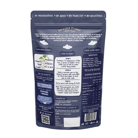 Gladful Blueberry Pancake - Sprouted Jowar And Oats