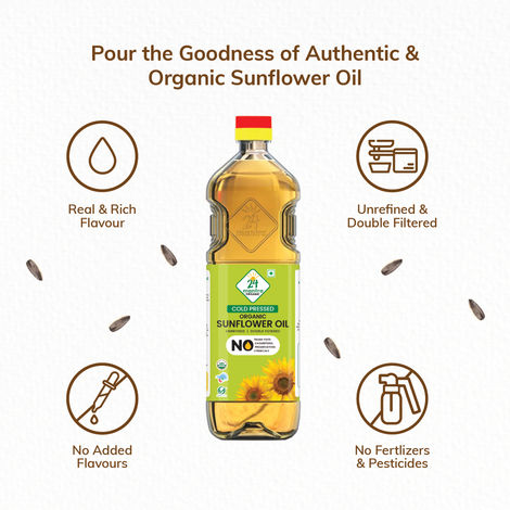 24 Mantra Sunflower Cold Pressed Oil | Organic Cooking Oil