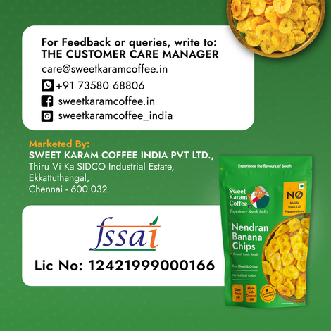 Sweet Karam Coffee Kerala Nendran Banana Chips - Pure Coconut Oil, No Preservatives