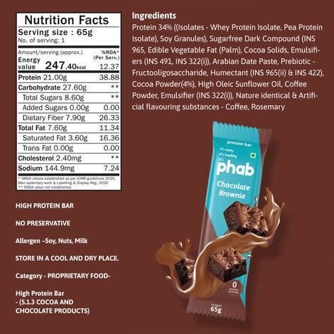 Phab Protein Bar Chocolate Brownie protein