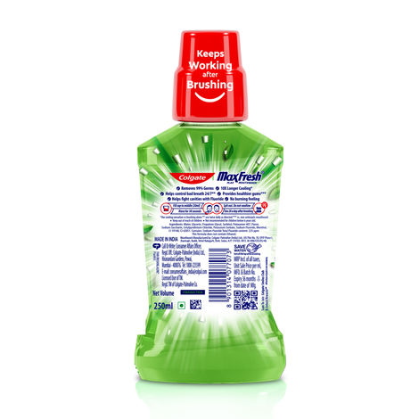 Colgate Mouthwash - Maxfresh Plax Fresh Tea Alcohol Free Imported