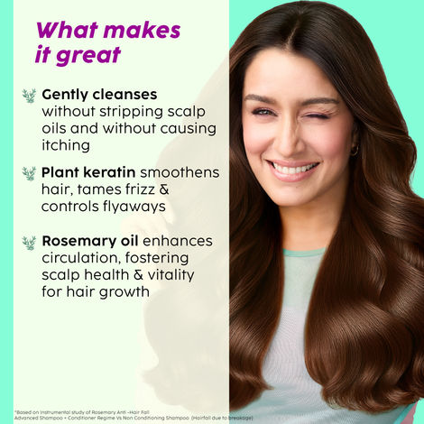 PLIX Rosemary Advanced Anti-Hair Fall Shampoo Sulfate And Paraben Free To Reduce Hair Fall