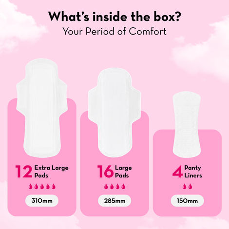 Plush Curated (16 L + 12 XL) Sanitary Pads | L / XL | 28 pcs
