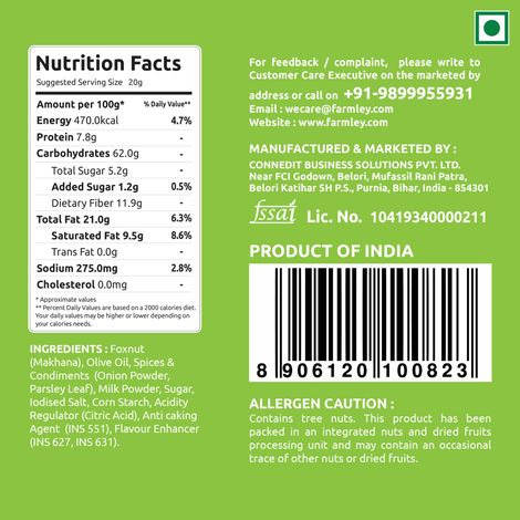 Farmley Cream And Onion Makhana Roasted In Olive Oil