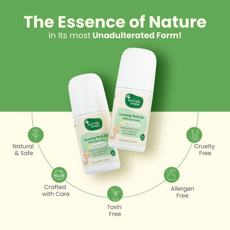 Mother Sparsh Tummy Roll On For Baby Colic Relief Constipation And Indigestion With Hing & Saunf