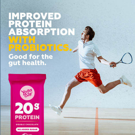 Yoga Bar 20g Protein Bar, Dark Chocolate, No Added Sugar, Multigrain Energy Bar, High Protein Bar