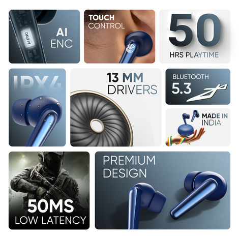 Mivi T50 Duopods - Cobalt Blue