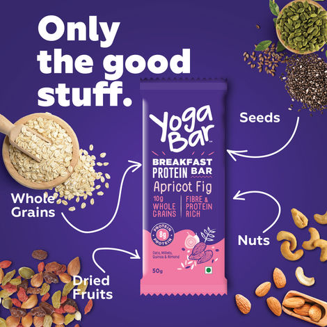 Yoga Bar Breakfast Protein Bar Apricot Fig, Fibre & Protein Rich Granola Bar