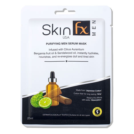 Skin Fx Purifying Men Sheet Mask, Face Mask for Instant Hydration