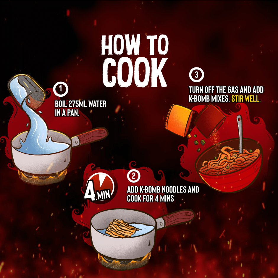 Too Yumm K-Bomb Tom Yum,Too Yumm K-Bomb Mi Goreng,Too Yumm K-Bomb Hot n Spicy Instant Noodles Combo