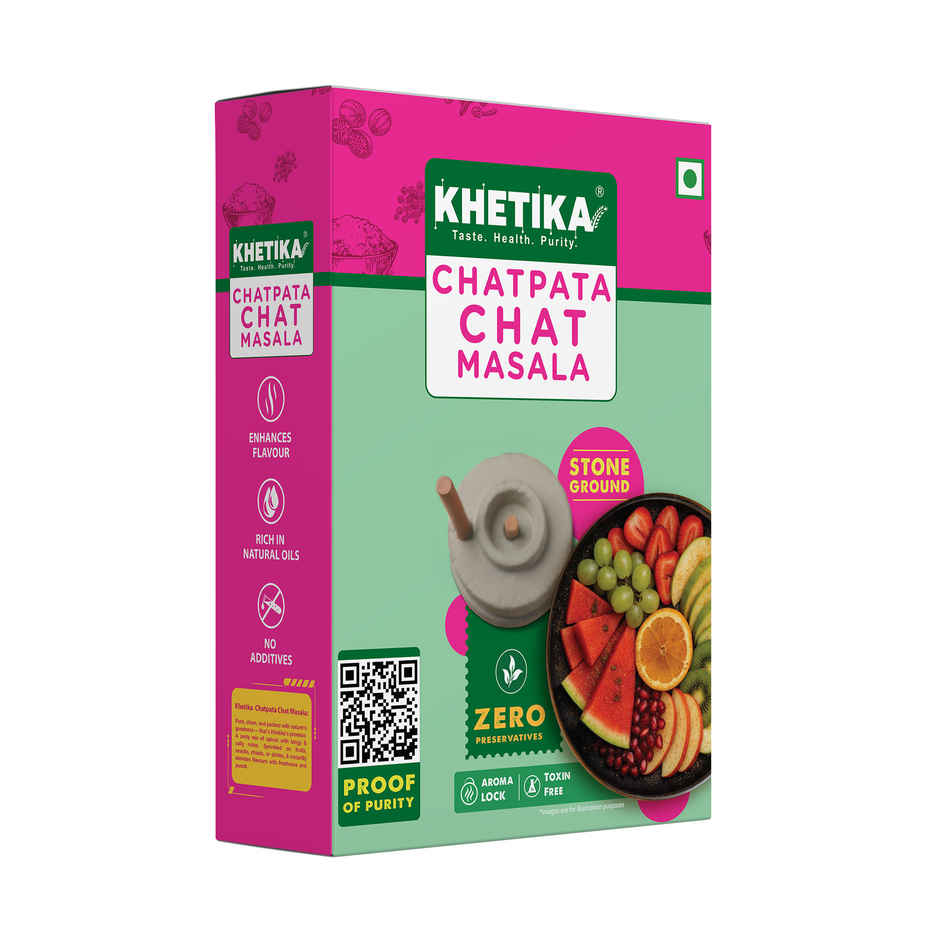 Khetika Chatpata Chat Masala | Stone Ground | Zero Preservatives & Rich Aroma