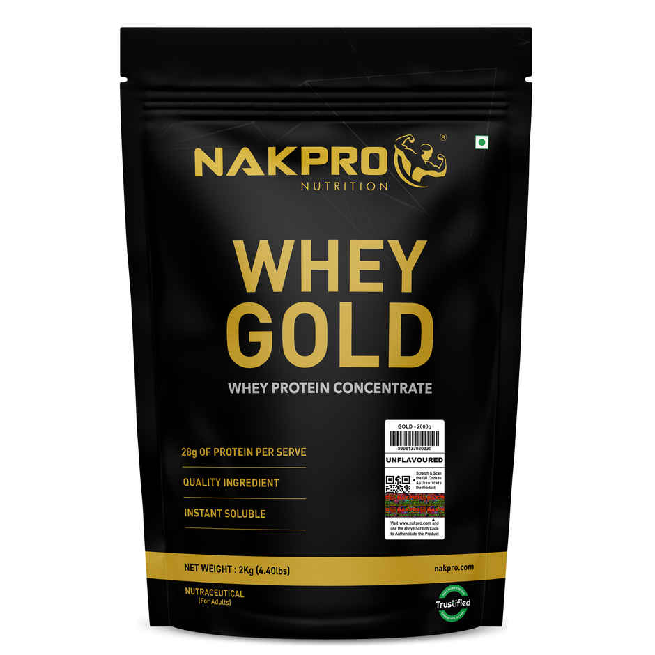 NAKPRO Whey Gold Protein Concentrate Trustified Certified | Unflavored